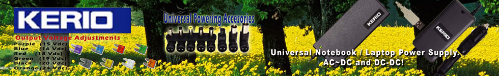 Universal Laptop and Notebook Power Supply. AC-DC and DC-DC Available with Changeable Tips and Adjustable Voltage