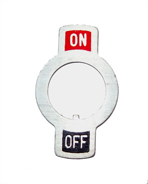 190709 - M12 ALUMINIUM LEGEND PLATE ON-OFF