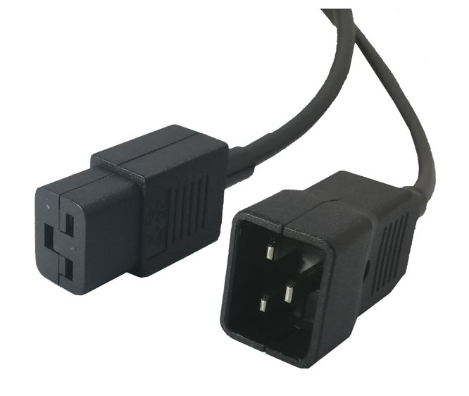 PC-MAEC19C20153BK1.2 - C19 IEC SOCKET -C20 IEC PLUG UNMOULDED LEAD ...